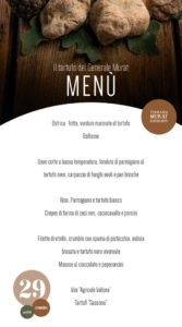 menu tartufo murat 29 novembre